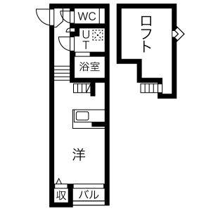 1K 間取り図