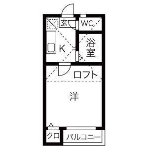 1K 間取り図