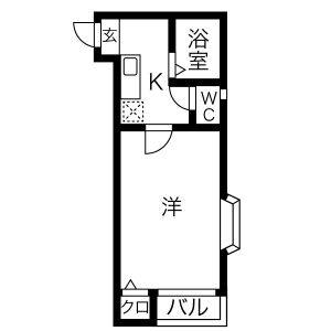 1K 間取り図