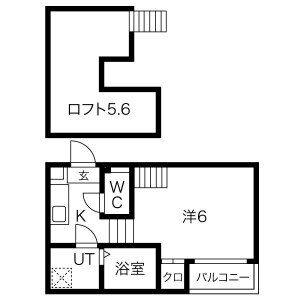1K 間取り図