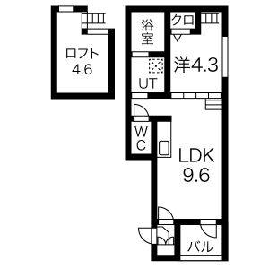 1LDK 間取り図