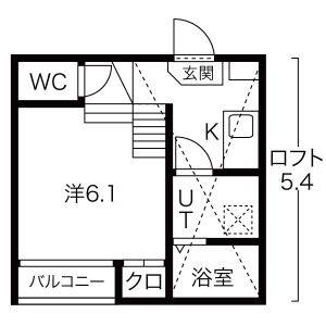 1K 間取り図