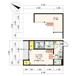 1K 間取り図