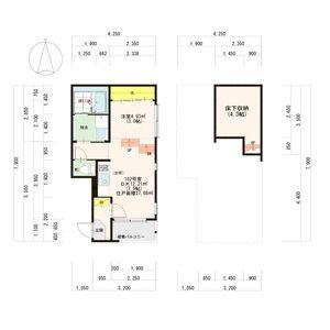 1DK 間取り図