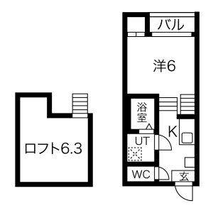 1K 間取り図