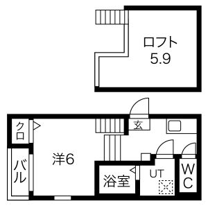 1K 間取り図
