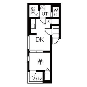 1DK 間取り図