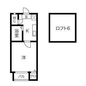1K 間取り図