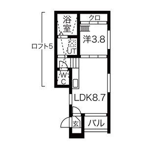 1LDK 間取り図