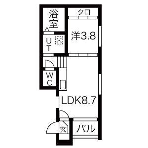 1LDK 間取り図