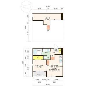 1LDK 間取り図