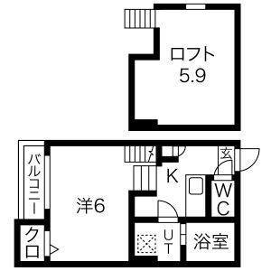 1K 間取り図