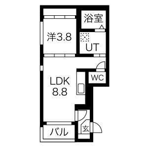 1LDK 間取り図