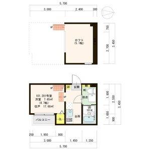 1K 間取り図