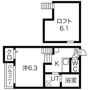 1K 間取り図