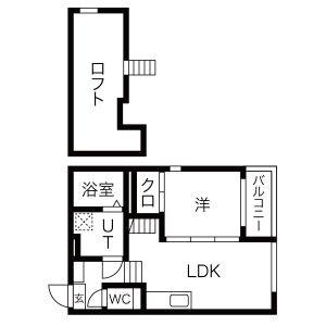 1LDK 間取り図