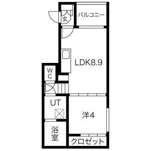 1LDK 間取り図