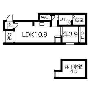 1LDK 間取り図