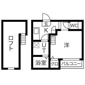 1K 間取り図
