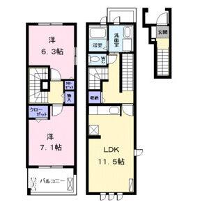 2LDK 間取り図