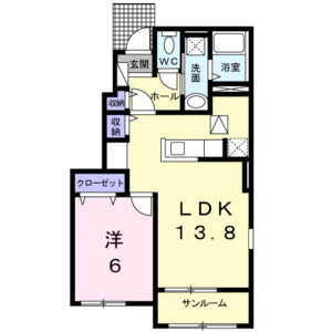 1LDK 間取り図