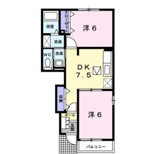 2DK 間取り図