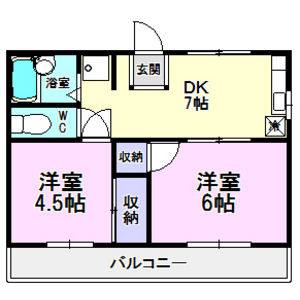 2DK 間取り図