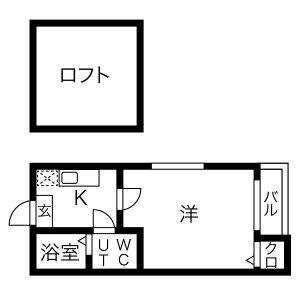 1K 間取り図