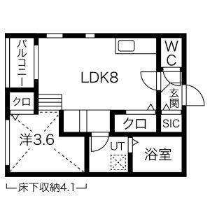 1LDK 間取り図