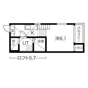 1K 間取り図