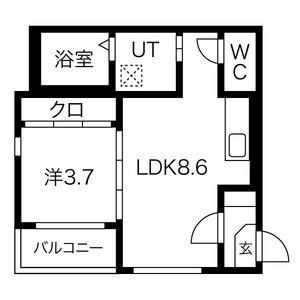 1LDK 間取り図