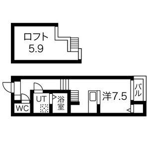 1K 間取り図