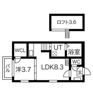 1LDK 間取り図