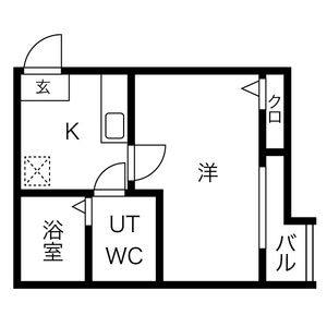 1K 間取り図