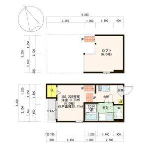 1K 間取り図