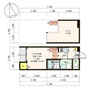 1K 間取り図
