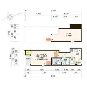 1K 間取り図