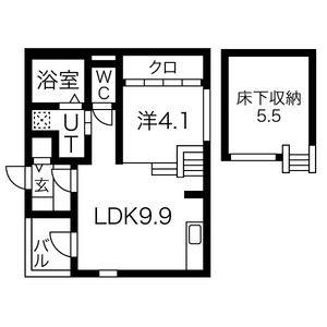 1LDK 間取り図