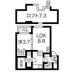 1LDK 間取り図