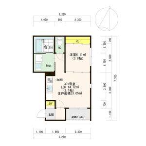 1LDK 間取り図