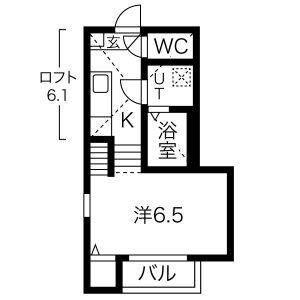 1K 間取り図