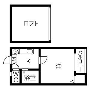 1K 間取り図