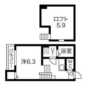 1K 間取り図