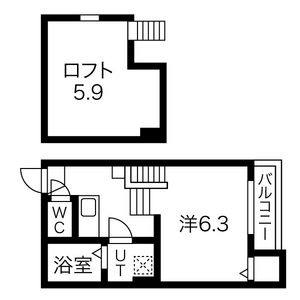 1K 間取り図