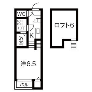 1K 間取り図