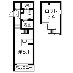 1K 間取り図