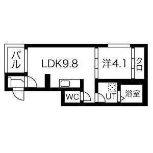 1LDK 間取り図