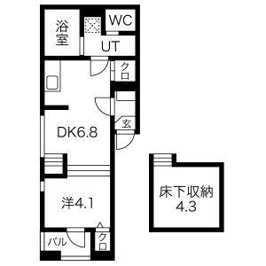 1DK 間取り図