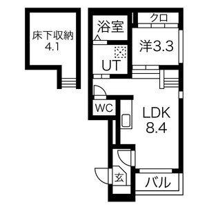 1LDK 間取り図