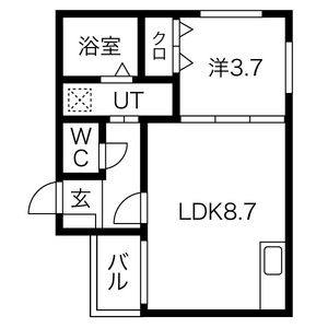 1LDK 間取り図